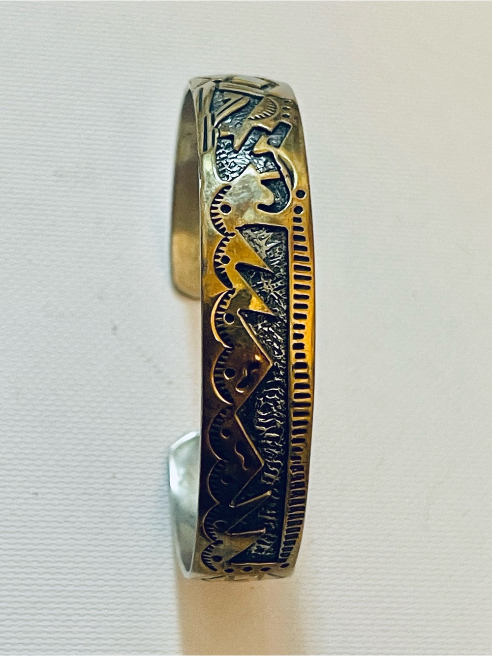 VTG T.A. Begay Navajo Sterling Silver Cuff Bracelet, Hand-Stamped, 14g Sz 6.5
